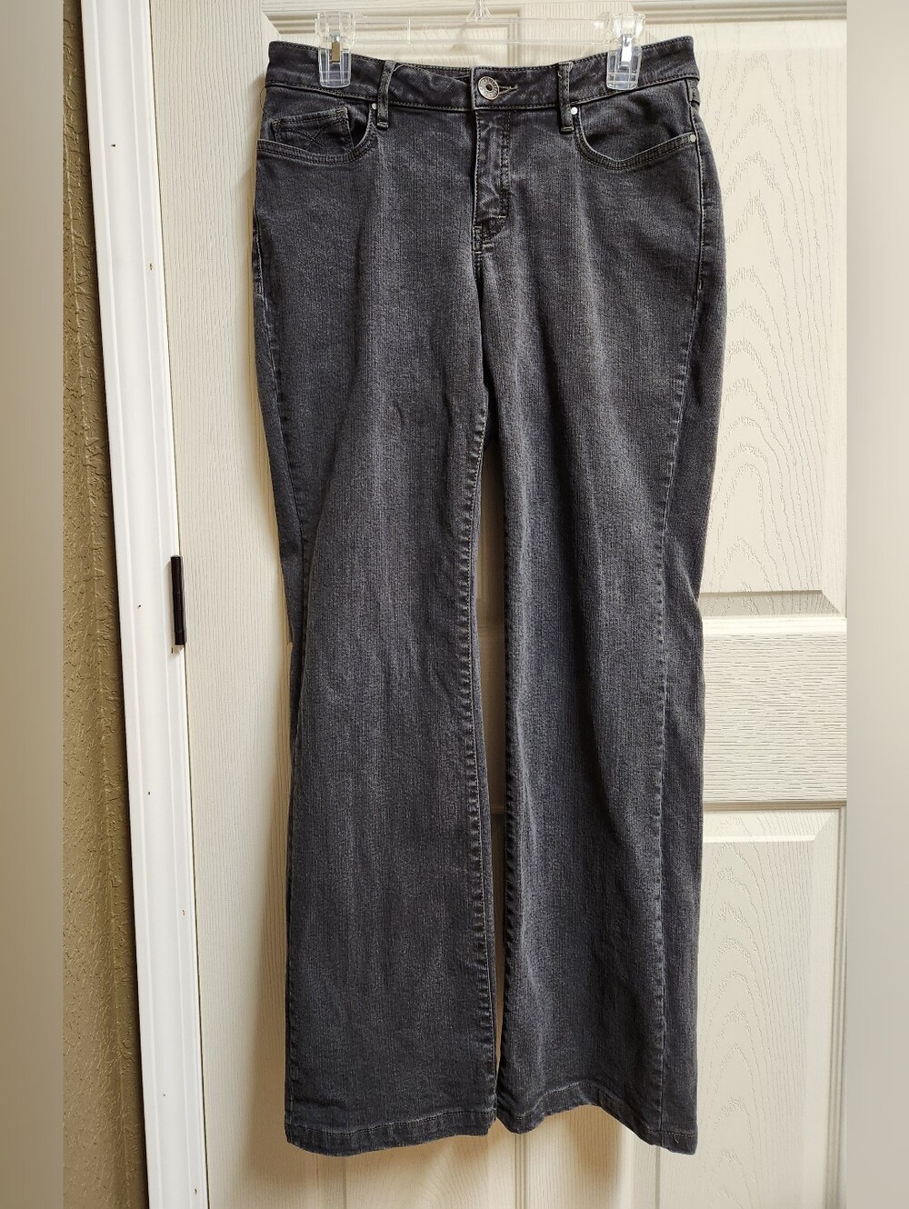 Christopher Blue Stretch Women's Dark Gray Straight Leg Jeans
